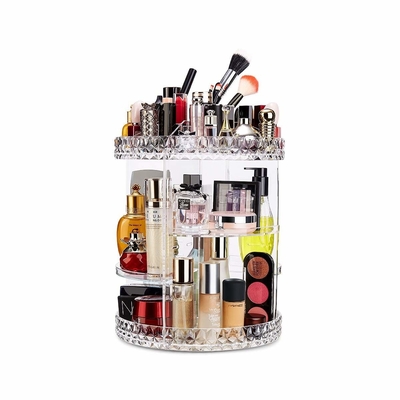 Plus size 360-degree rotating adjustable multi-function makeup storage organizer large capacity cosmetic storage rack