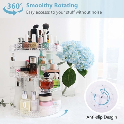 Plus size 360-degree rotating adjustable multi-function makeup storage organizer large capacity cosmetic storage rack