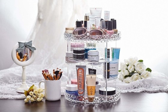 Plus size 360-degree rotating adjustable multi-function makeup storage organizer large capacity cosmetic storage rack