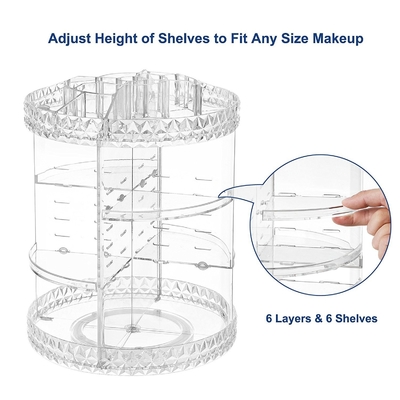 Plus size 360-degree rotating adjustable multi-function makeup storage organizer large capacity cosmetic storage rack
