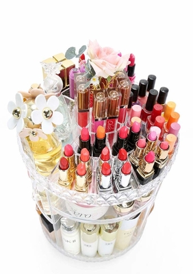Plus size 360-degree rotating adjustable multi-function makeup storage organizer large capacity cosmetic storage rack