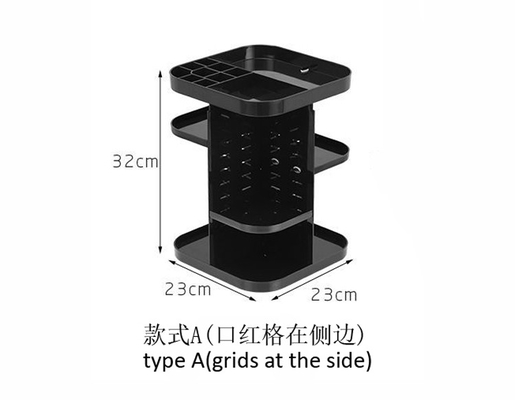 Spinning holder storage rack 360 degree rotation square cosmetic makeup storage organizer for makeup brushes lipsticks