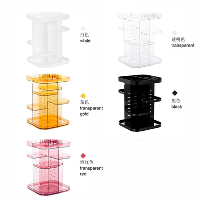 Spinning holder storage rack 360 degree rotation square cosmetic makeup storage organizer for makeup brushes lipsticks