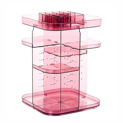 Four layers non-folding cosmetics rack standing type 360 degree rotation makeup organizer