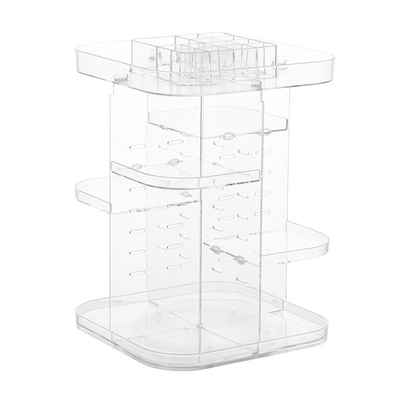 Four layers non-folding cosmetics rack standing type 360 degree rotation makeup organizer