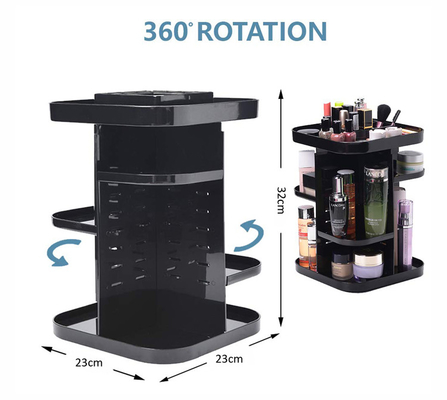 Four layers non-folding cosmetics rack standing type 360 degree rotation makeup organizer