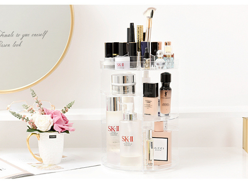 360 rotating makeup organizer DIY adjustable holder rack cosmetic display shelf