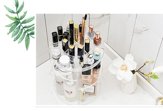 360 rotating makeup organizer DIY adjustable holder rack cosmetic display shelf