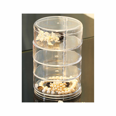 Stackable Clear Plastic Hair Accessory Containers Jewelry Storage Organizer with Lids