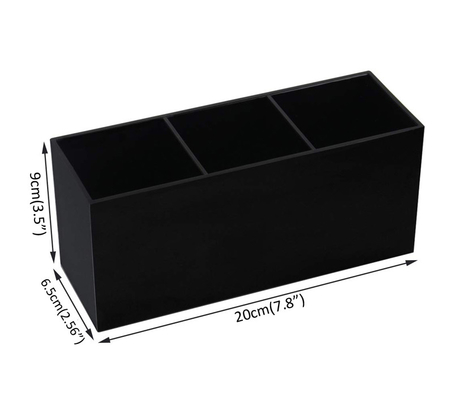 Clear Makeup Brush Holder Organizer, 3 Slot Acrylic Cosmetics Brushes Storage Box