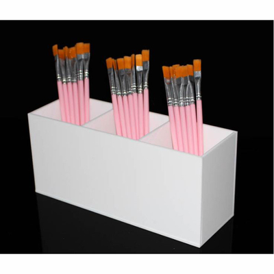Clear Makeup Brush Holder Organizer, 3 Slot Acrylic Cosmetics Brushes Storage Box
