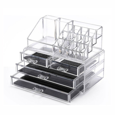 Makeup Organizer Clear Acrylic Cosmetic Storage Drawers Transparent Jewelry Display Box