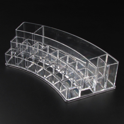 Transparent Cosmetic Makeup Organizer for Lipstick, Brushes Curve Clear Storage Case Display Holder