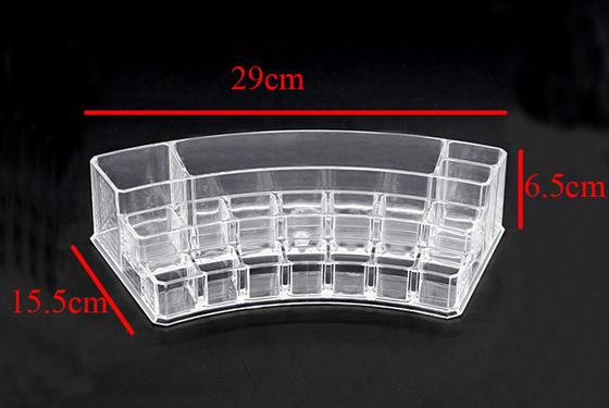 Transparent Cosmetic Makeup Organizer for Lipstick, Brushes Curve Clear Storage Case Display Holder