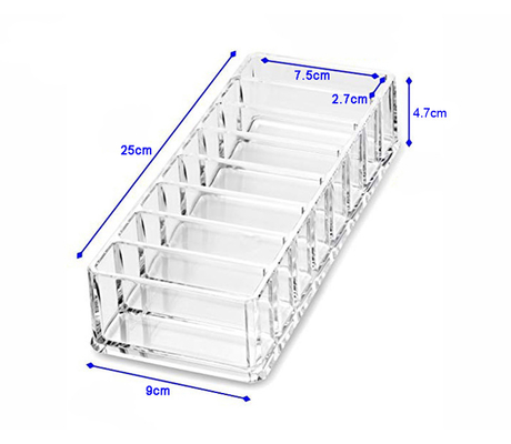 Clear Acrylic Compact Organizer Blushes Highlighters Eyeshadow Makeup Organizer, 8 Spaces