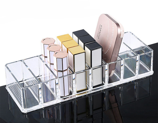 Clear Acrylic Compact Organizer Blushes Highlighters Eyeshadow Makeup Organizer, 8 Spaces