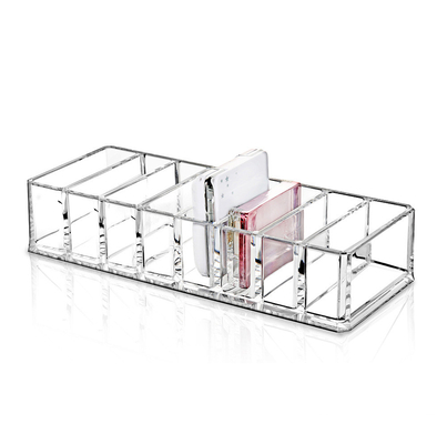 Clear Acrylic Compact Organizer Blushes Highlighters Eyeshadow Makeup Organizer, 8 Spaces