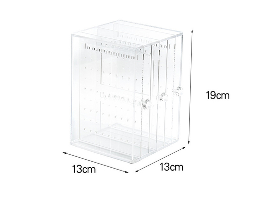 Acrylic Jewelry Storage Box Earring Display Stand Organizer Holder with 3 Vertical Drawer