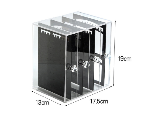Acrylic Jewelry Storage Box Earring Display Stand Organizer Holder with 3 Vertical Drawer