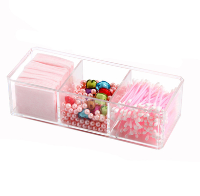 Dustproof Clear Acrylic Cotton Ball & Swab Holder, Cosmetic Organizer Makeup Storage Organizer For Cotton Swabs, Q-Tips,