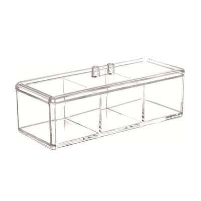 Dustproof Clear Acrylic Cotton Ball & Swab Holder, Cosmetic Organizer Makeup Storage Organizer For Cotton Swabs, Q-Tips,