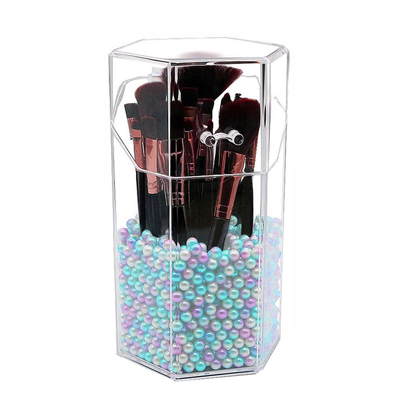 Makeup Brush Holder Dustproof Comestic Brushes Organizer Storage, Hexagon Shaped/Protect Brushes