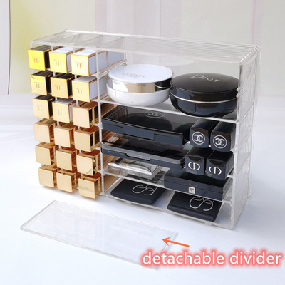Multifunctional Clear Makeup Organizer Holder Countertop Vanity Storage Stand for Lipstick Eyeshadow Palette Perfume