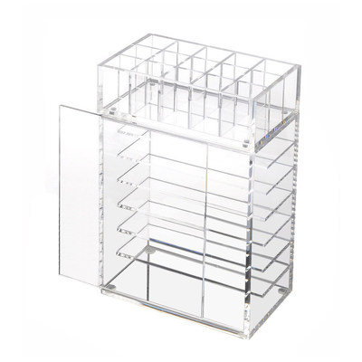 Lipstick Holder Acrylic Lipstick Tower Cosmetic Makeup Organizer Display Stand with Door
