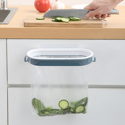 Hanging Trash Garbage Bag Holder, Adhesive Garbage Bag Holder Rack Frame with Cover Trash Bag Hanger Wall mounted
