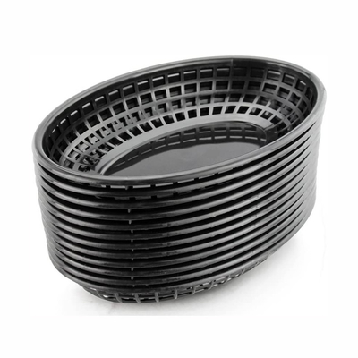 Plastic Fry Fast Food Basket Bread Baskets Oval-Shaped Tray Restaurant Supplies, Deli Serving Bread Basket for Chicken
