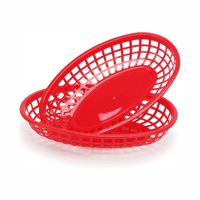 Plastic Fry Fast Food Basket Bread Baskets Oval-Shaped Tray Restaurant Supplies, Deli Serving Bread Basket for Chicken