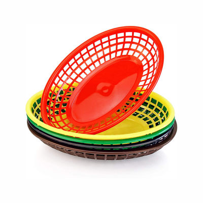 Plastic Fry Fast Food Basket Bread Baskets Oval-Shaped Tray Restaurant Supplies, Deli Serving Bread Basket for Chicken