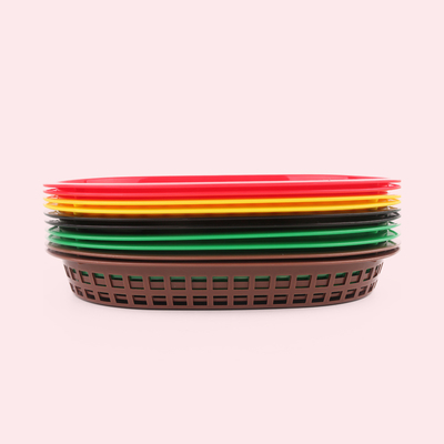 Foodservice Plastic Fry Fast Food Basket Bread Baskets Oval-Shaped Tray Restaurant Supplies, Deli Serving Bread Basket