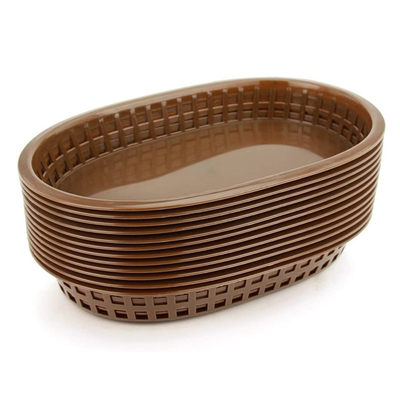 Foodservice Plastic Fry Fast Food Basket Bread Baskets Oval-Shaped Tray Restaurant Supplies, Deli Serving Bread Basket