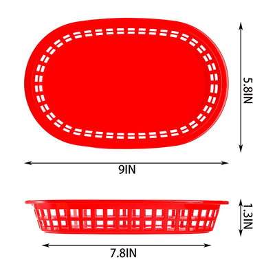 Foodservice Plastic Fry Fast Food Basket Bread Baskets Oval-Shaped Tray Restaurant Supplies, Deli Serving Bread Basket