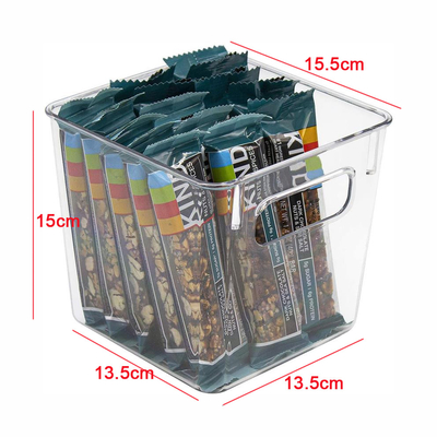 Plastic Storage Bins Clear Pantry Organizer Box Bin Containers for Organizing Kitchen Fridge, Food