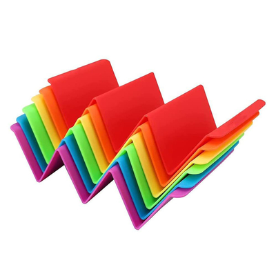 Colorful Taco Holder Taco Tray Plate with Handle Each Can Hold 2 or 3 Tacos, BPA Free PP Material