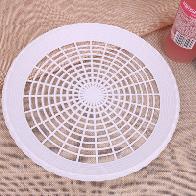 10-Inch Reusable Plastic Paper Plate Holder Picnic Supplies Heavy Duty Woven Style White Black Color