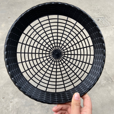 10-Inch Reusable Plastic Paper Plate Holder Picnic Supplies Heavy Duty Woven Style White Black Color