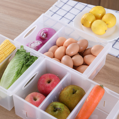 Plastic Refrigerator Organizer Bin Clear Stackable Food Storage Container for Pantry,Fridge,Cabinet,Kitchen Organization