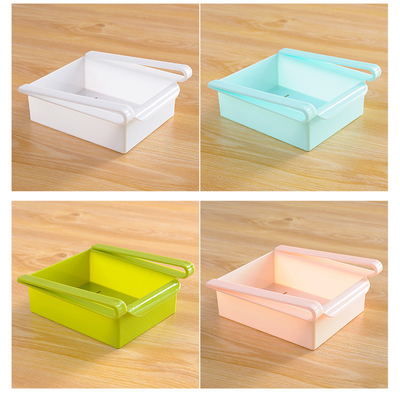Slide Kitchen Fridge Freezer Refrigerator Space Saver Organizer Storage Box Rack Drawer Holder