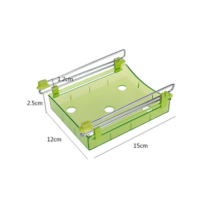 Fridge Organizer Space Saver Shelf Plastic Refrigerator Storage Box Freezer Shelf Holder Sliding Drawer