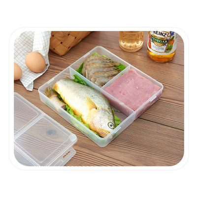 Food Storage Container with Lid 3 Compartments Stackable Portable Freezer Storage Containers