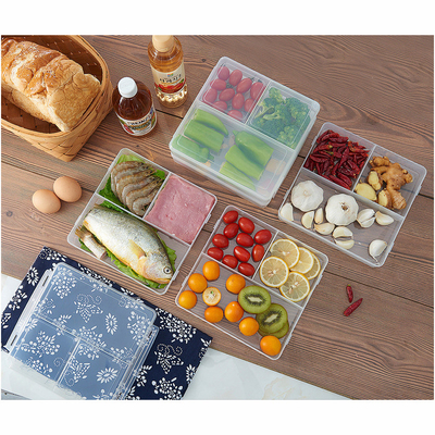 Food Storage Container with Lid 3 Compartments Stackable Portable Freezer Storage Containers