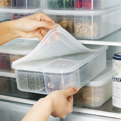 Plastic Storage Containers Square Food Storage Organizer Boxes with Lids for Refrigerator Fridge Cabinet Desk