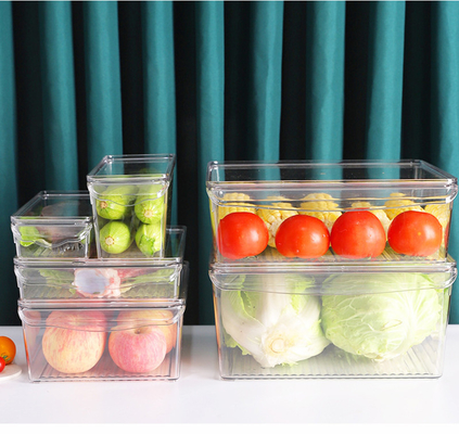Plastic Food Storage Container Bin with Lid and Handle for Kitchen, Pantry, Cabinet, Fridge, Freezer -Organizer