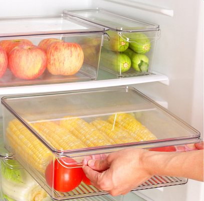 Plastic Food Storage Container Bin with Lid and Handle for Kitchen, Pantry, Cabinet, Fridge, Freezer -Organizer