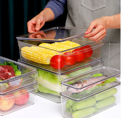 Plastic Food Storage Container Bin with Lid and Handle for Kitchen, Pantry, Cabinet, Fridge, Freezer -Organizer