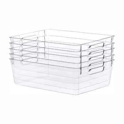 Clear Plastic Storage Bins Perfect Kitchen Organization or Pantry Storage – Fridge Organizer, Pantry Organization