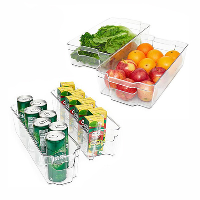 Kitchen Clear Plastic Stackable Storage Bins Refrigerator, Freezer, Pantry & Clothes Organization Container